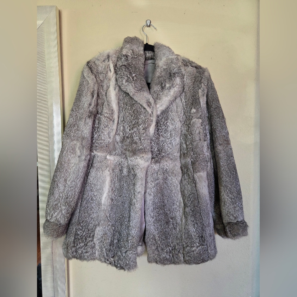 Vintage Genuine Rabbit Fur Coat Glamorous Old Money